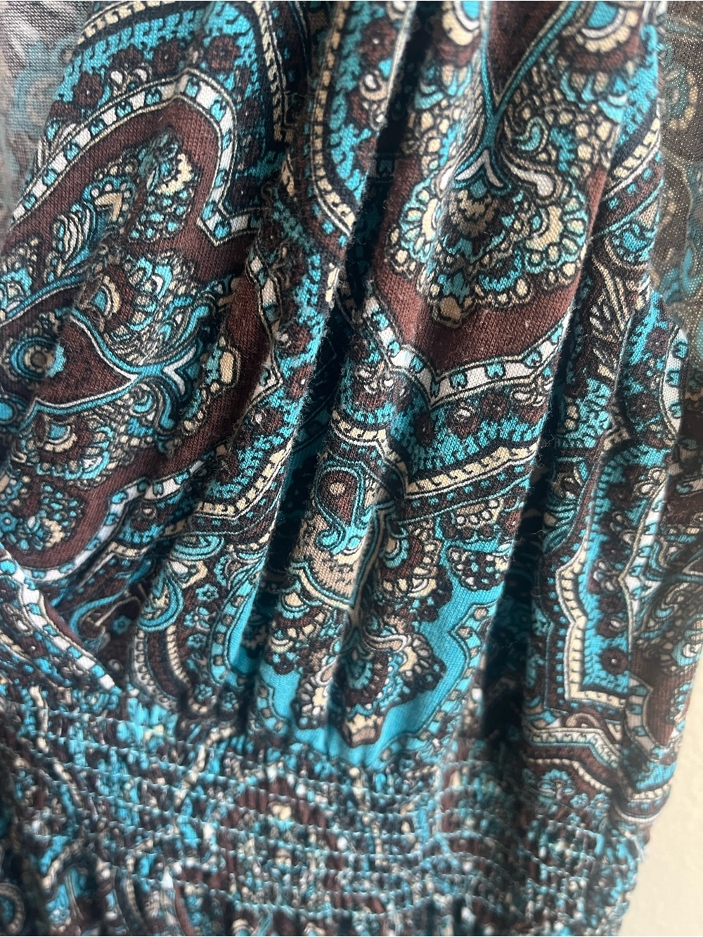 Lascana Teal Paisley V-Neck Maxi Dress EUC - Picture 6 of 9